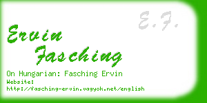ervin fasching business card